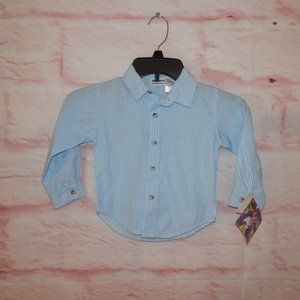 NEW Blueberi Boulevard Boys 4T Button Down Striped Holiday Dress Shirt NWT 3601